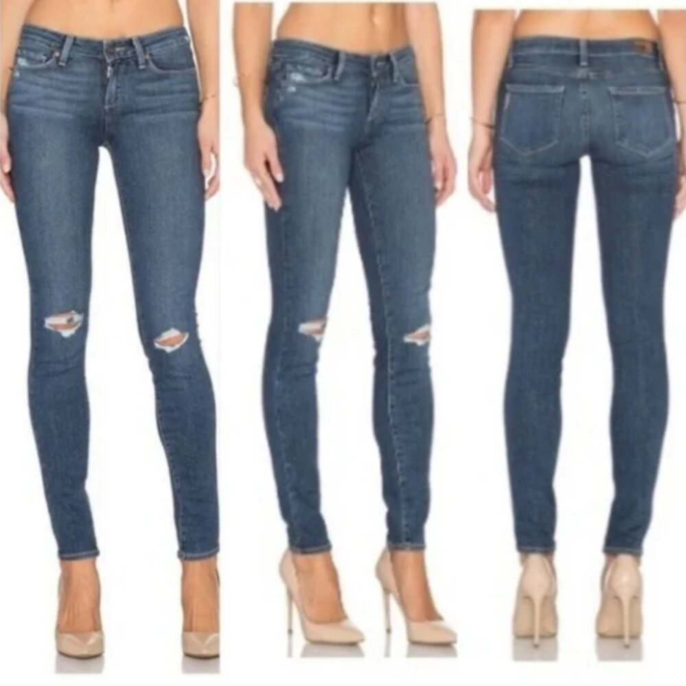 PAIGE Verdugo Ultra Skinny Jeans with Distressed Knees